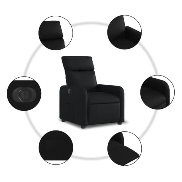 vidaXL Elektrisk reclinerfåtölj svart konstläder