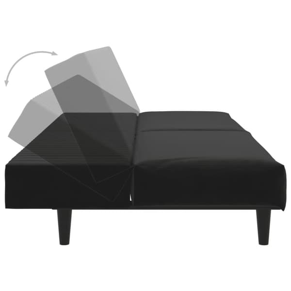 vidaXL 2-personers sovesofa fløjl sort