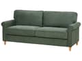 Miniatyrbillede 5 af 11: 3-personers sofa Mørkegrønt fløjlsstof Træstel Pocketfjedre Stuesofa, Stue, Opholdsrum Værelse