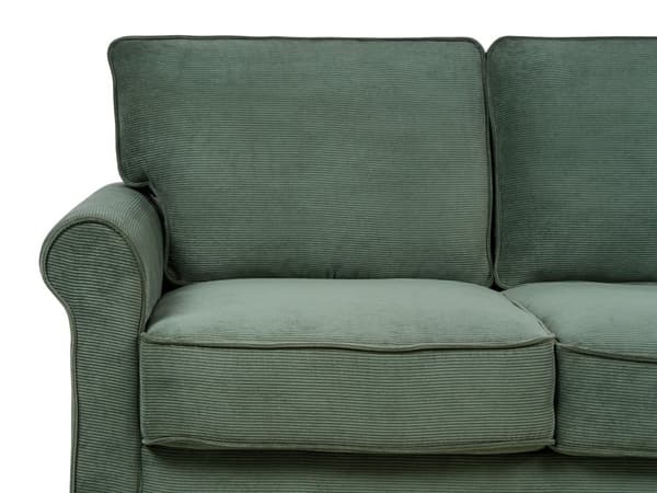 3-personers sofa Mørkegrønt fløjlsstof Træstel Pocketfjedre Stuesofa, Stue, Opholdsrum Værelse