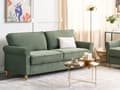 Miniatyrbillede 2 af 11: 3-personers sofa Mørkegrønt fløjlsstof Træstel Pocketfjedre Stuesofa, Stue, Opholdsrum Værelse