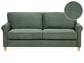 Miniatyrbillede 1 af 11: 3-personers sofa Mørkegrønt fløjlsstof Træstel Pocketfjedre Stuesofa, Stue, Opholdsrum Værelse