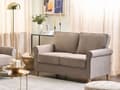 Miniatyrbillede 2 af 11: Sofa Lysebrunt stof Træramme Svingfjedre Stue 2 sæder moderne stil Stue Opholdsrum