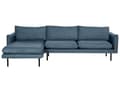 Miniatyrbillede 1 af 11: Hjørnesofa med Chaiselong Blå Chenille Velour 4 Personers Sofa L Formet Dyb Sofahjørne Siddemøbel Blød Stofsofa Højrevendt