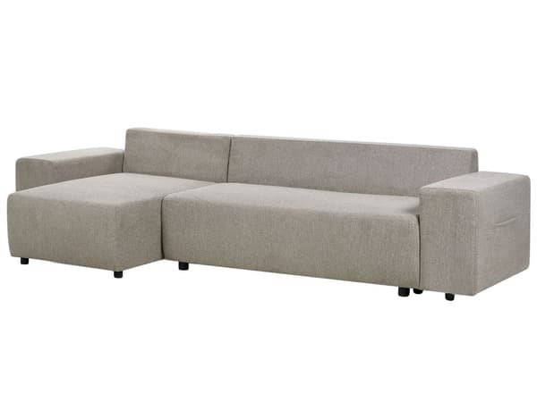 Höger hörnsoffa Taupe 3-sits Extra kuddar med förvaring Modernt vardagsrum