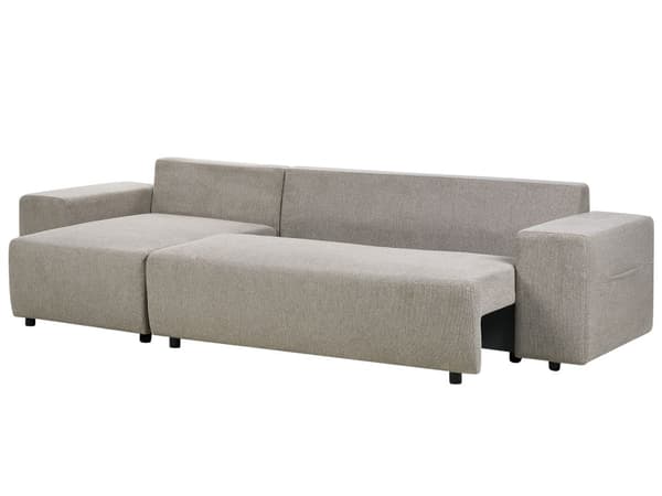 Höger hörnsoffa Taupe 3-sits Extra kuddar med förvaring Modernt vardagsrum