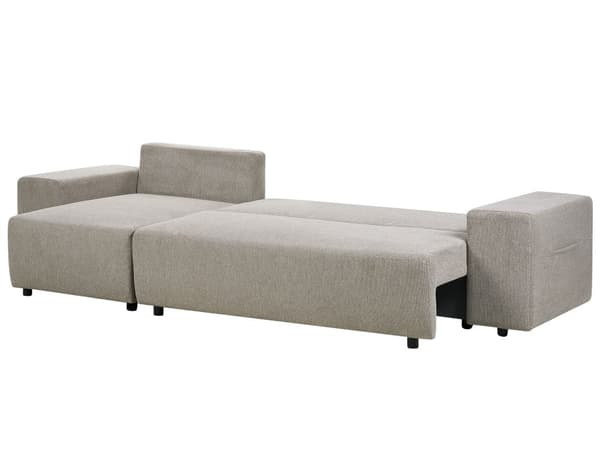 Höger hörnsoffa Taupe 3-sits Extra kuddar med förvaring Modernt vardagsrum