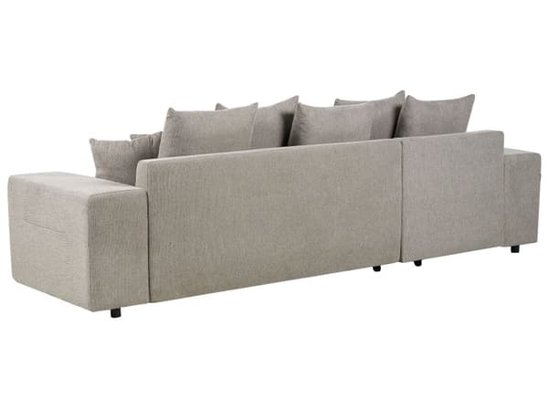 Höger hörnsoffa Taupe 3-sits Extra kuddar med förvaring Modernt vardagsrum