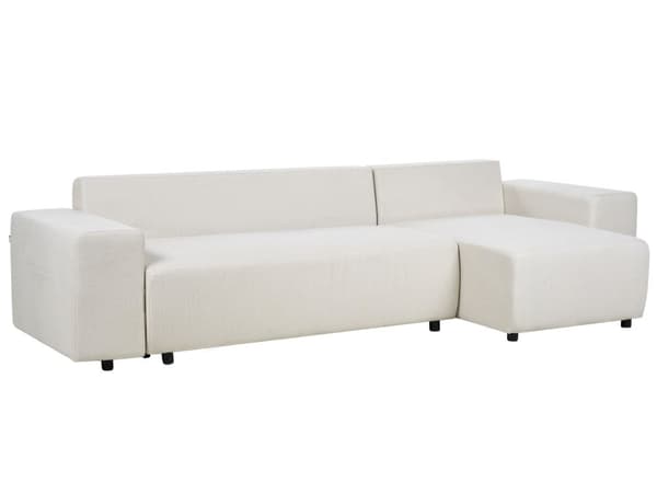Vänster Hörnsoffa Ljusbeige 3 Sits Extra Kuddar med Förvaring Modernt Vardagsrum