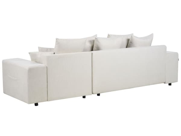 Vänster Hörnsoffa Ljusbeige 3 Sits Extra Kuddar med Förvaring Modernt Vardagsrum