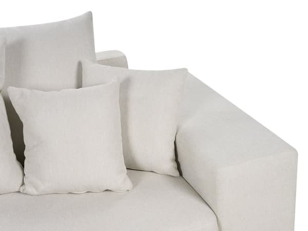 Vänster Hörnsoffa Ljusbeige 3 Sits Extra Kuddar med Förvaring Modernt Vardagsrum