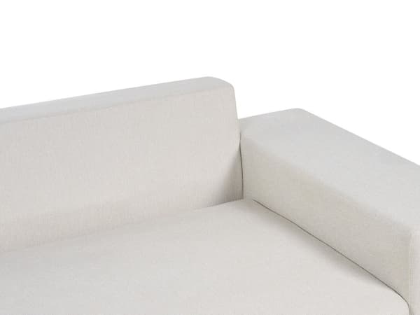 Vänster Hörnsoffa Ljusbeige 3 Sits Extra Kuddar med Förvaring Modernt Vardagsrum