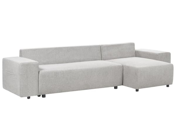 Vänsterhörnsoffa Ljusgrå 3-sits Extra kuddar med förvaring Modernt vardagsrum