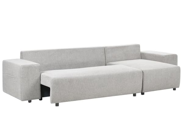 Vänsterhörnsoffa Ljusgrå 3-sits Extra kuddar med förvaring Modernt vardagsrum