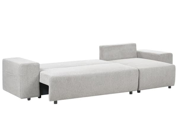 Vänsterhörnsoffa Ljusgrå 3-sits Extra kuddar med förvaring Modernt vardagsrum