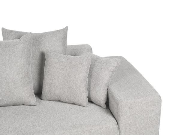 Vänsterhörnsoffa Ljusgrå 3-sits Extra kuddar med förvaring Modernt vardagsrum