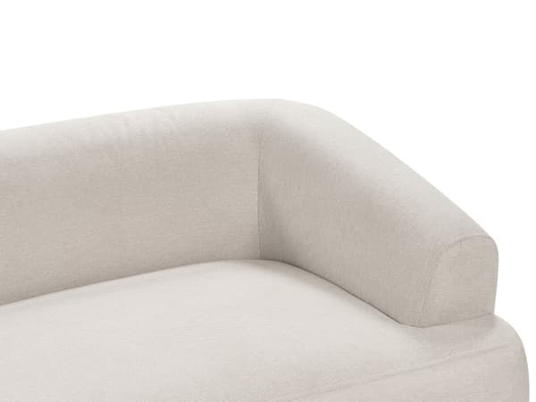 Venstrehånds 3-seters hjørnesofa Beige stoffpolstring Skinnearmlener Ekstra puter Minimalistisk moderne stil