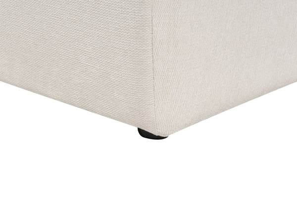 Venstrehånds 3-seters hjørnesofa Beige stoffpolstring Skinnearmlener Ekstra puter Minimalistisk moderne stil