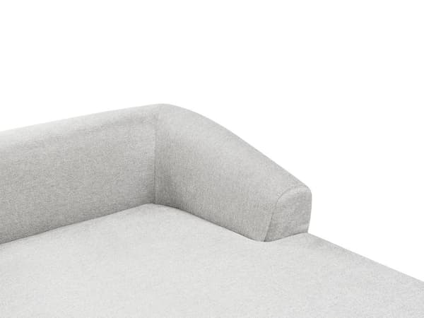 Venstrehånds 3-seters hjørnesofa Grå stoffpolstring Skinnearmlener Ekstra puter Minimalistisk moderne stil