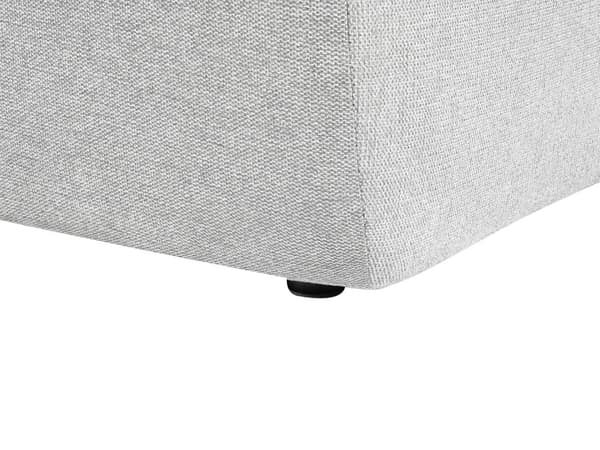 Venstrehånds 3-seters hjørnesofa Grå stoffpolstring Skinnearmlener Ekstra puter Minimalistisk moderne stil