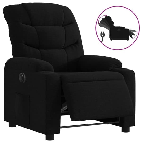 vidaXL Elektrisk reclinerfåtölj svart tyg