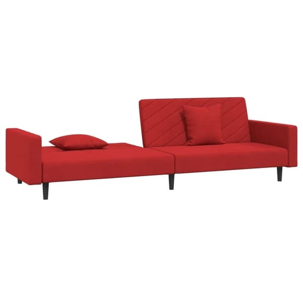 vidaXL 2-personers sovesofa med 2 puder fløjl vinrød