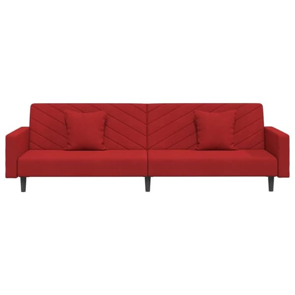 vidaXL 2-personers sovesofa med 2 puder fløjl vinrød