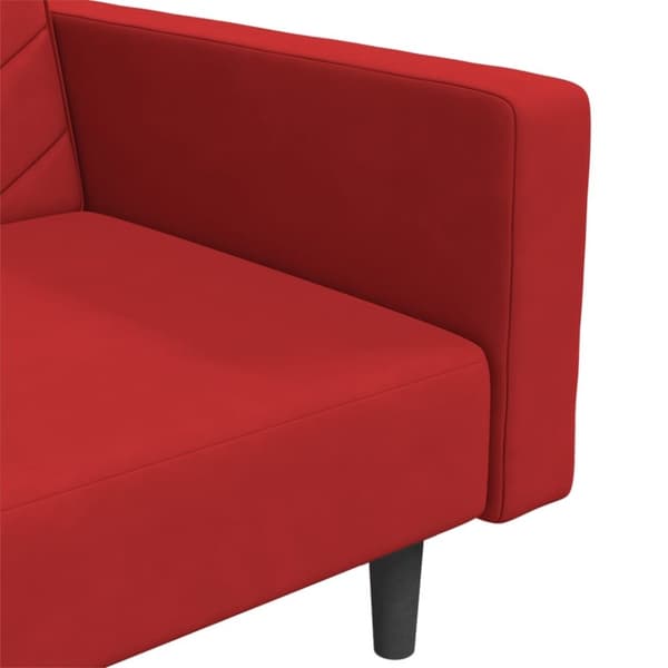 vidaXL 2-personers sovesofa med 2 puder fløjl vinrød