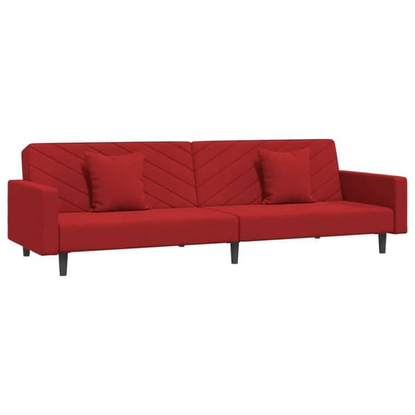 vidaXL 2-personers sovesofa med 2 puder fløjl vinrød