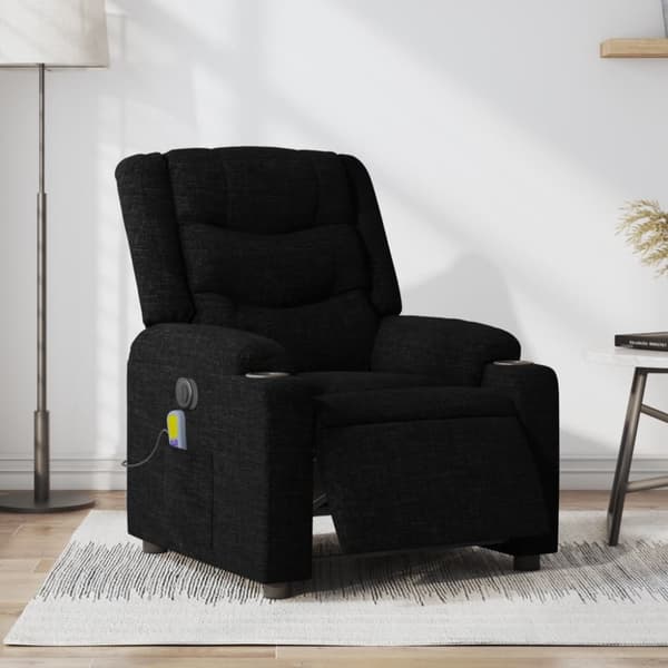vidaXL eldrevet massagestol stof sort