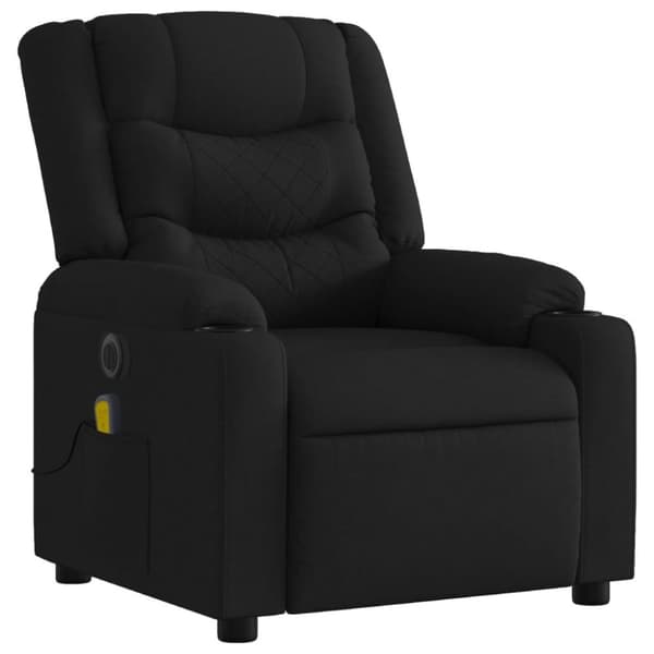 vidaXL Elektrisk massagefåtölj med uppresningshjälp svart tyg