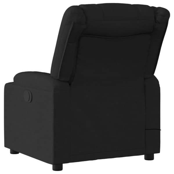 vidaXL Elektrisk massagefåtölj med uppresningshjälp svart tyg