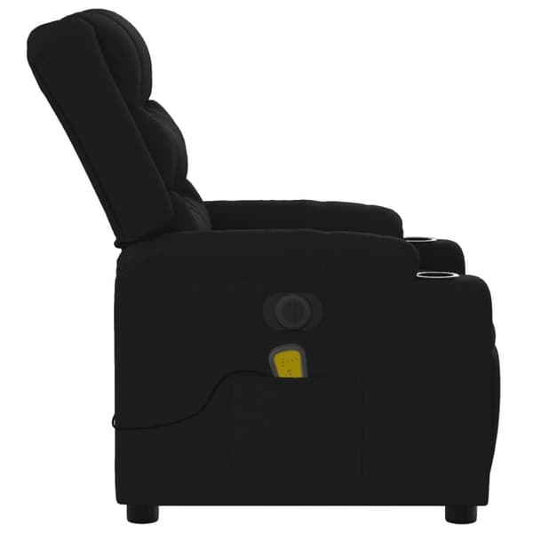 vidaXL Elektrisk massagefåtölj med uppresningshjälp svart tyg