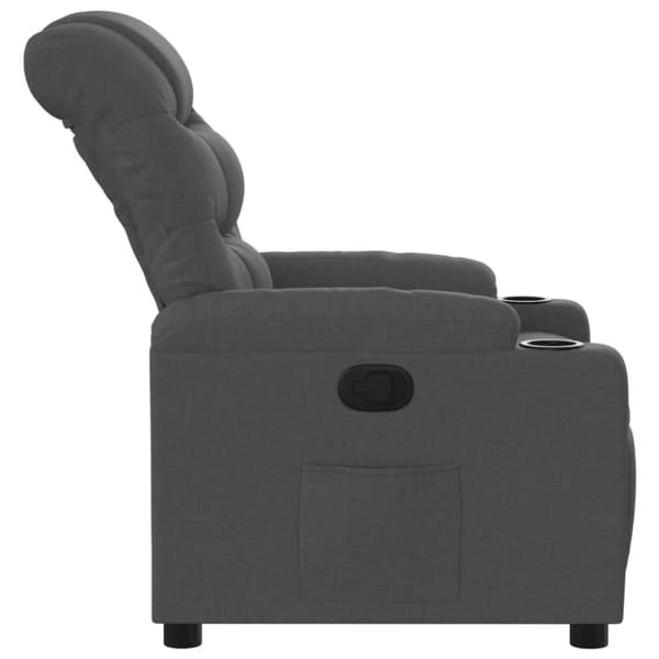 vidaXL Reclinerfåtölj mörkgrå tyg