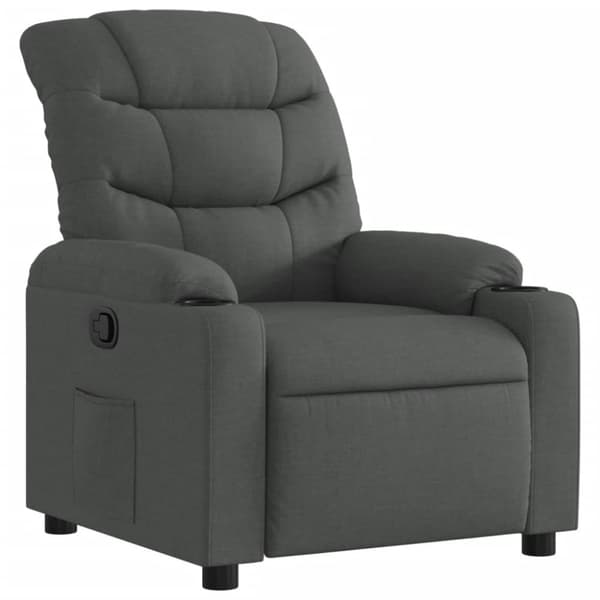 vidaXL Reclinerfåtölj mörkgrå tyg