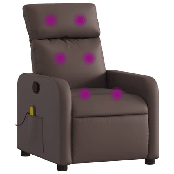 vidaXL Massagefåtölj brun konstläder