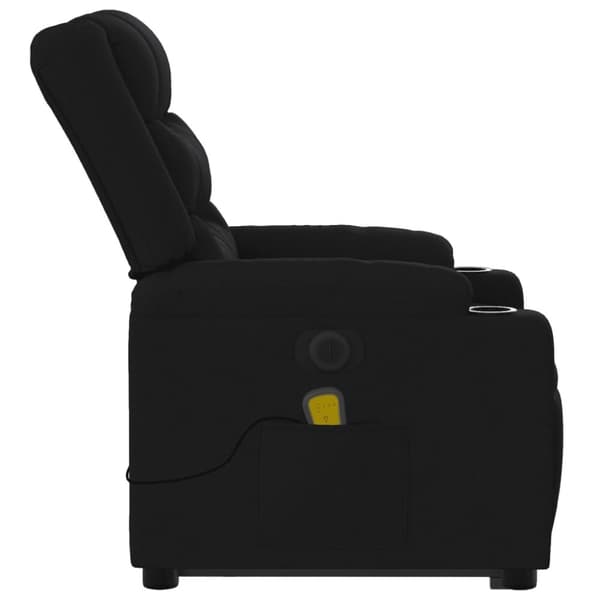 vidaXL Elektrisk massagefåtölj med uppresningshjälp svart tyg