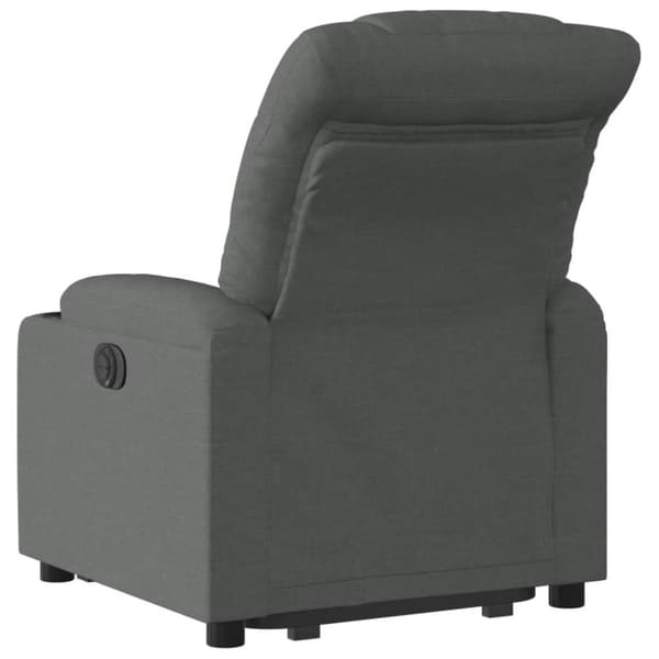 vidaXL Reclinerfåtölj med uppresningshjälp mörkgrå tyg