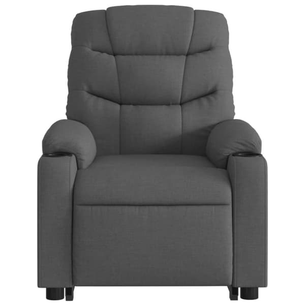 vidaXL Reclinerfåtölj med uppresningshjälp mörkgrå tyg