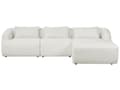 Miniatyrbillede 4 af 11: Hjørnesofa med Chaiselong Hvid Polyester 3 Personers Sofa L Formet Dyb Sofahjørne Siddemøbel Blød Stofsofa Venstrevendt