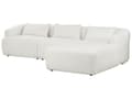 Miniatyrbillede 5 af 11: Hjørnesofa med Chaiselong Hvid Polyester 3 Personers Sofa L Formet Dyb Sofahjørne Siddemøbel Blød Stofsofa Venstrevendt