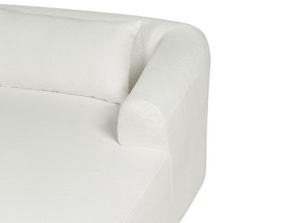Hjørnesofa med Chaiselong Hvid Polyester 3 Personers Sofa L Formet Dyb Sofahjørne Siddemøbel Blød Stofsofa Venstrevendt