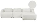 Miniatyrbillede 1 af 11: Hjørnesofa med Chaiselong Hvid Polyester 3 Personers Sofa L Formet Dyb Sofahjørne Siddemøbel Blød Stofsofa Venstrevendt