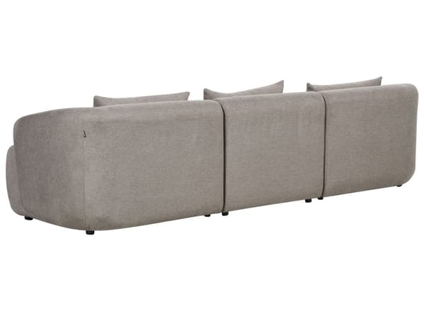 Hjørnesofa med Chaiselong Taupe Polyester 3 Personers Sofa L Formet Dyb Sofahjørne Siddemøbel Blød Stofsofa Højrevendt