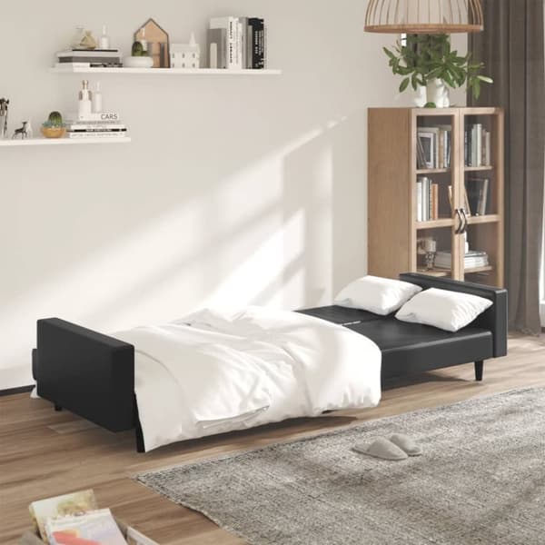 vidaXL 2-personers sovesofa kunstlæder brun
