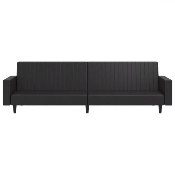vidaXL Bäddsoffa 2-sits svart konstläder