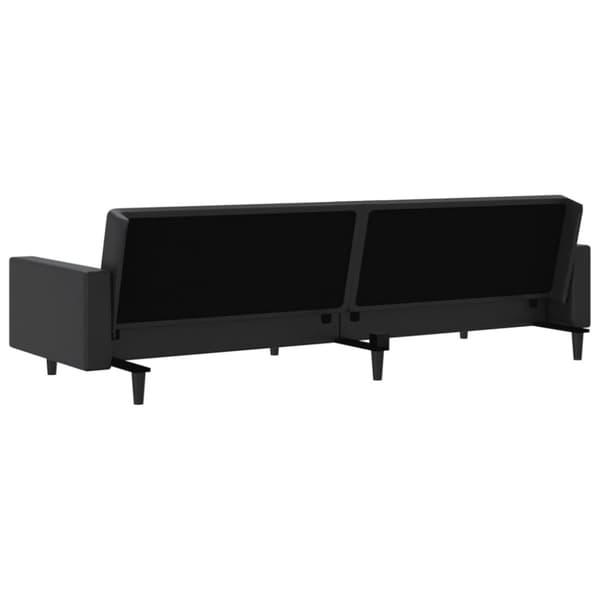 vidaXL Bäddsoffa 2-sits svart konstläder