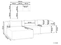 Miniatyrbild 3 av 11: Höger 3-sits hörnsoffa Grått tyg Klädd Track Armstöd Extra kuddar Minimalistisk Modern Stil