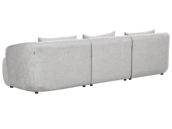 Höger 3-sits hörnsoffa Grått tyg Klädd Track Armstöd Extra kuddar Minimalistisk Modern Stil