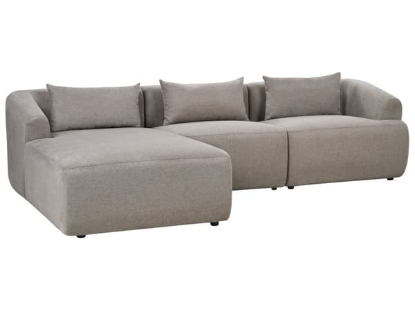 Höger 3-sits hörnsoffa Taupe tyg stoppad Track Armstöd Extra kuddar Minimalistisk modern stil